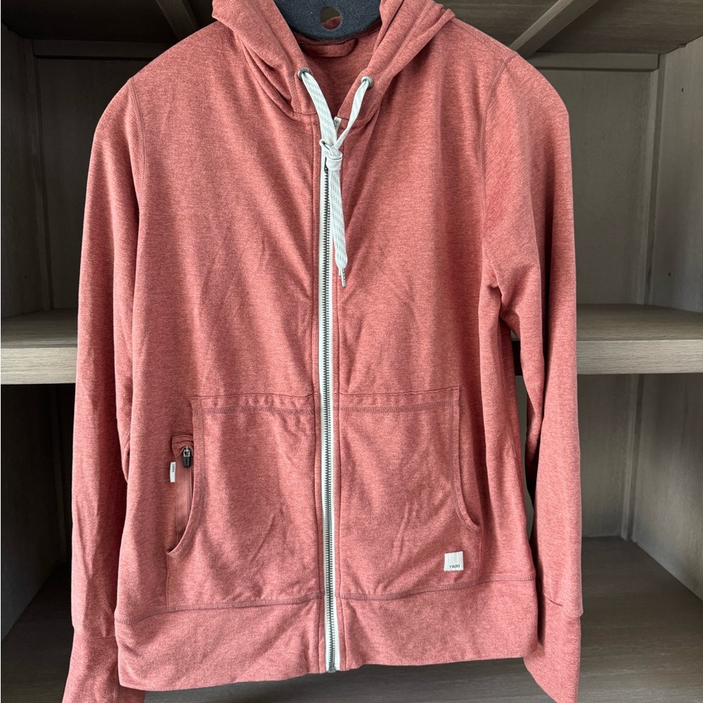 Vuori Light Red/Rust Zip-Up Hoodie in excellent condition!